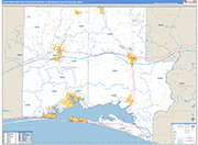 Crestview-Fort Walton Beach-Destin Metro Area Wall Map Basic Style